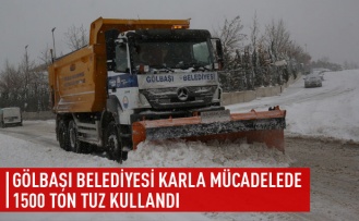 GÖLBAŞI BELEDİYESİ KARLA MÜCADELESİNDE 1500 TON TUZ KULLANDI