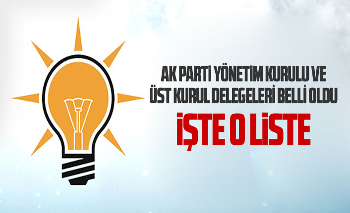 Ak Parti Yönetim Kurulu ve Üst Kurul delegeleri belli oldu