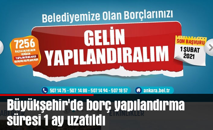 Büyükşehir'de borç yapılandırma süresi 1 ay uzatıldı