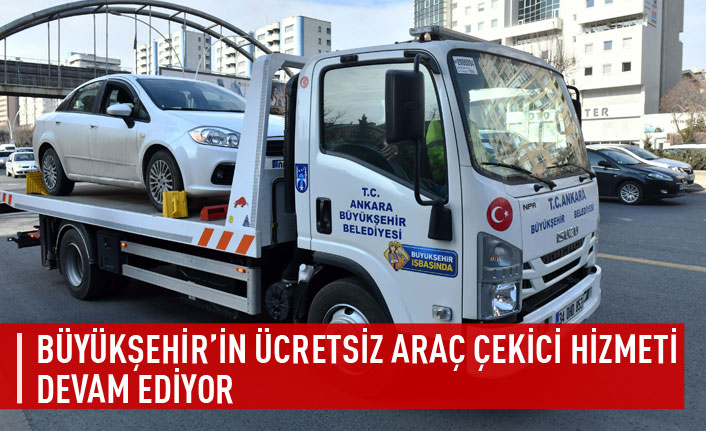 Büyükşehir'in ücretsiz çekici hizmeti devam ediyor