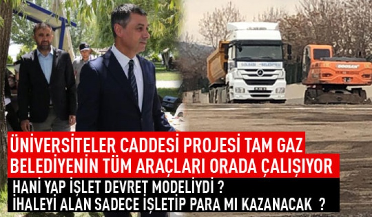 Üniversiteler Caddesi'nde çalışmalar devam ediyor