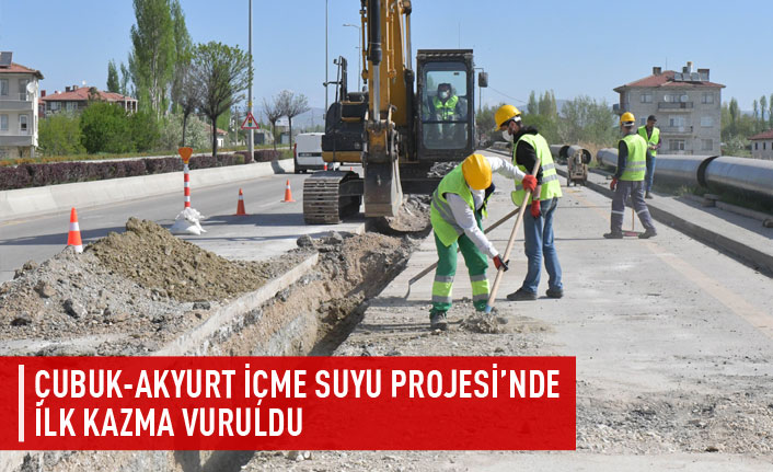 Çubuk-Akyurt içme suyu hattında çalışmalar başladı