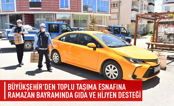 Toplu taşıma esnafına hijyen ve gıda desteği