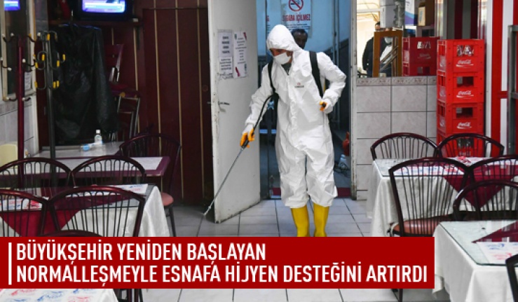 Büyükşehir esnafa hijyen desteğini arttırdı