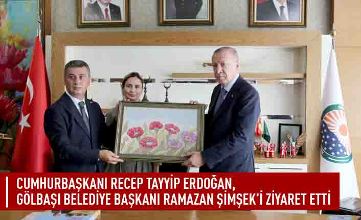 Cumhurbaşkanı Recep Tayyip Erdoğan, gölbaşı belediye başkanı Ramazan Şimşek'i ziyaret etti