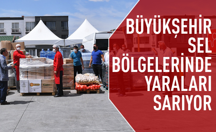 Büyükşehir sel bölgelerinin yaralarını sarıyor