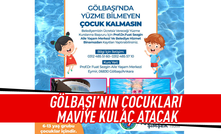 Gölbaşı Belediyesi çocukları yüzme kursu ile buluşturuyor…