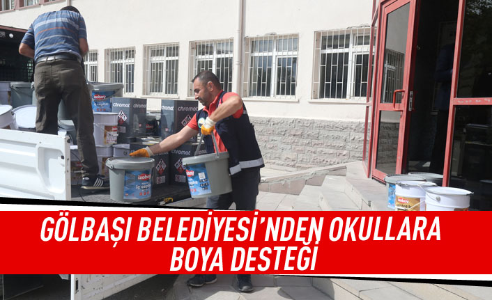 Gölbaşı Belediyesi'nden okullara boya desteği