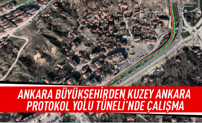 Ankara Büyükşehirden Kuzey Ankara protokol yolu tüneli'nde çalışma