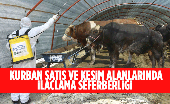 ANKARA BÜYÜKŞEHİR BELEDİYESİNDEN KURBAN SATIŞ VE KESİM ALANLARINDA İLAÇLAMA SEFERBERLİĞİ