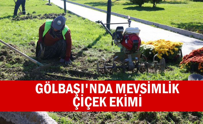 Gölbaşı'nda mevsimlik çiçek ekimi