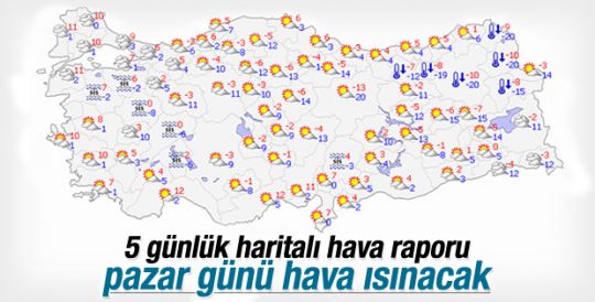 5 günlük haritalı hava raporu