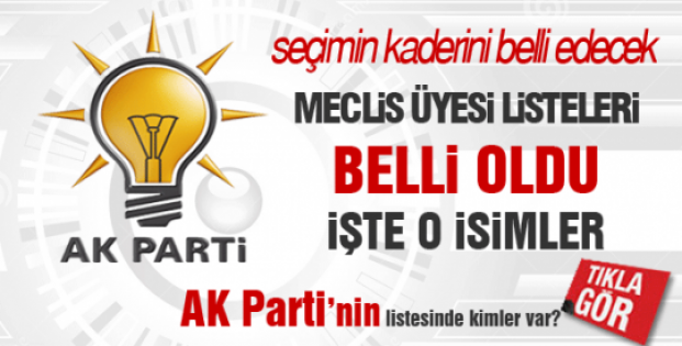 AK Parti 2014 yerel seçim Belediye Meclis Üyesi Aday Listesi