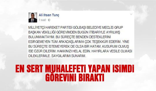 Ali İhsan Tunç görevini bıraktı