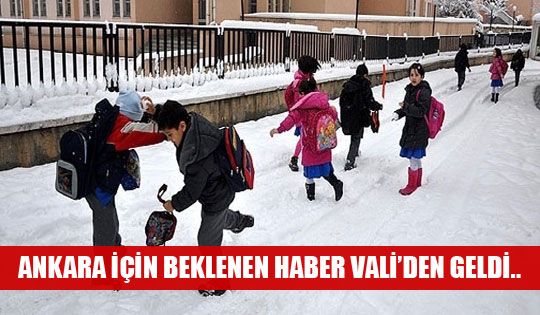 ANKARA İÇİN BEKLENEN HABER VALİ'DEN GELDİ.