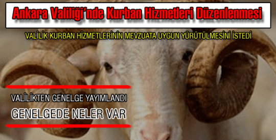 Ankara Valiliği’nde Kurban Hizmetleri düzenlenmesi