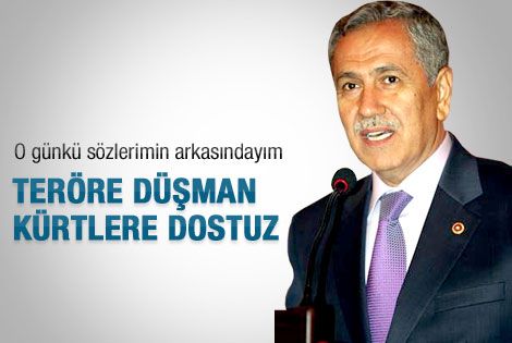 Arınç: Teröre düşman Kürt halkına dostuz