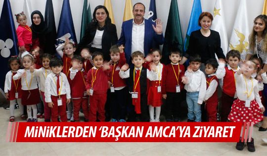 Başkan Duruay'a miniklerden ziyaret