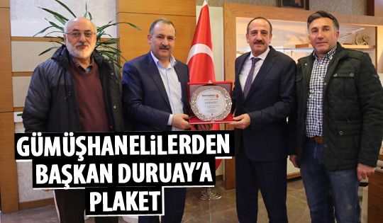 Başkan Duruay'a plaket