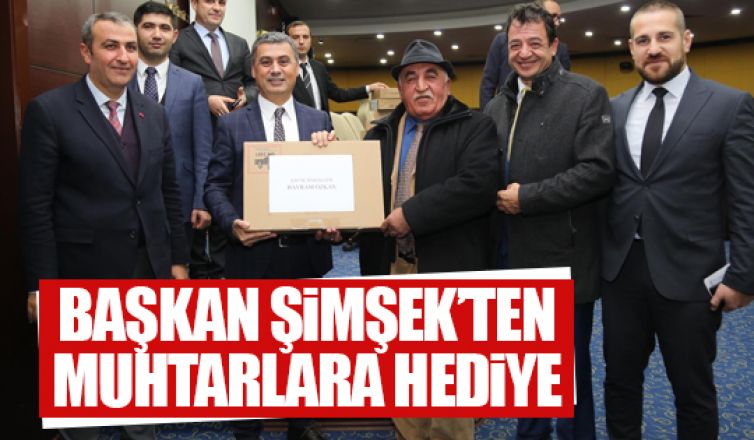 Başkan Şimşek'ten muhtarlara bilgisayar hediyesi!