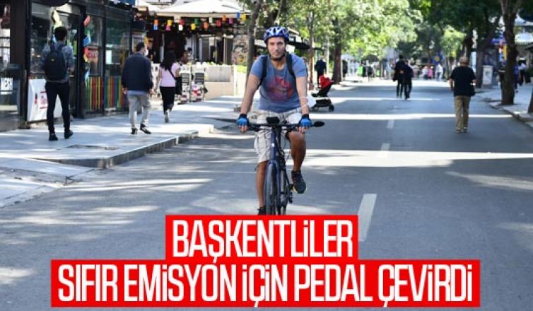 Başkentliler sıfır emisyon için pedal çevirdi