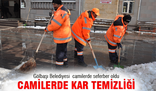 Camilerde kar temizliği