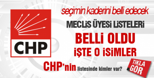 CHP 2014 yerel seçim Belediye Meclis Üyesi Aday Listesi