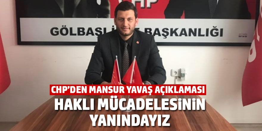 CHP'den Mansur Yavaş açıklaması