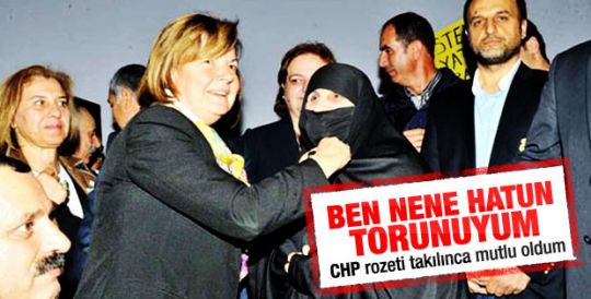 CHP'ye katılan çarşaflı: Rozeti takınca mutlu oldum