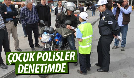 Çocuk trafik polisleri denetime çıktı