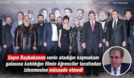 Davutoğlu kaymakamın veto ettiği filmin galasına katılmış