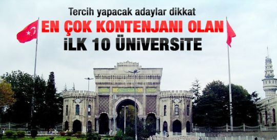 En çok kontenjanı olan 10 üniversite