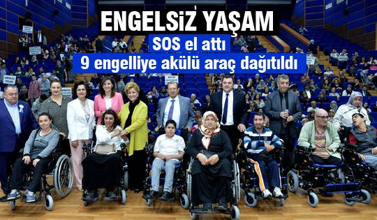 Engellilere akülü araba dağıtıldı