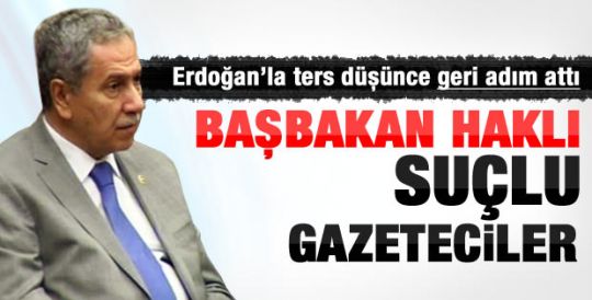 Erdoğan'la ters düşen Arınç geri adım attı