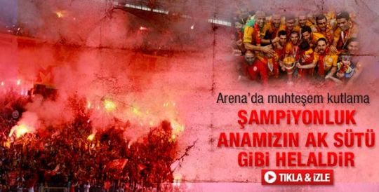 Galatasaray şampiyonluğu taraftarı ile kutladı 