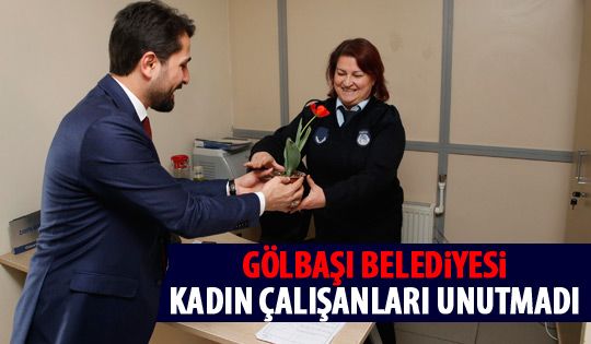 Gölbaşı Beldiyesi'nden kadın çalışanlara hediye