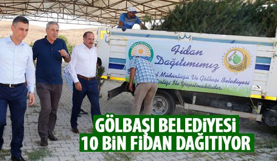 Gölbaşı Belediyesi fidan dağıtıyor