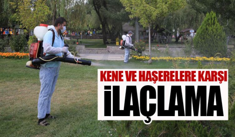 Gölbaşı Belediyesi yeşil alanlarını ilaçladı