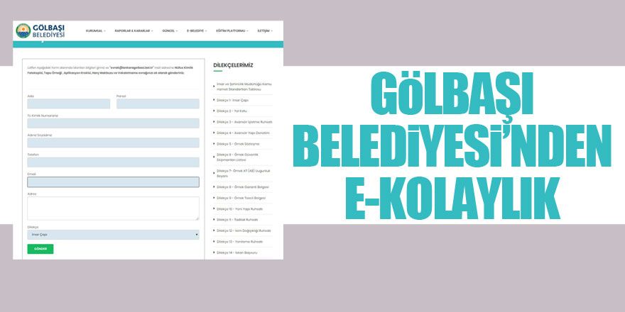 Gölbaşı Belediyesi'nden Covid-19 virüsüne karşı e-kolaylık