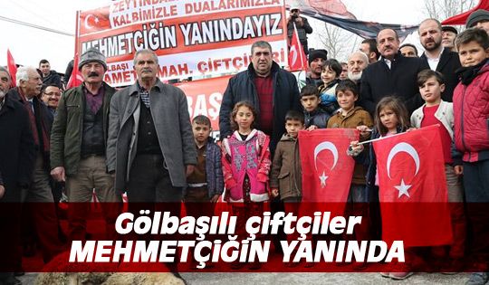 Gölbaşılı çiftçiler traktörleri ile destek verdi