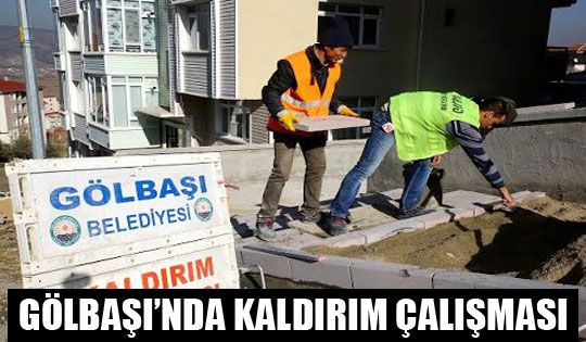 Gölbaşı'nda Kaldırım Çalışması