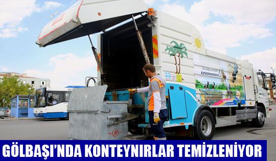 Gölbaşı'nda Konteynırlar Temizleniyor