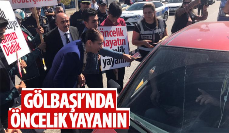 Gölbaşı’nda 'önce yaya' uygulaması yapıldı