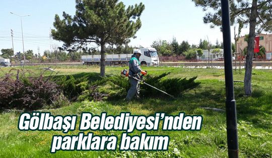 Gölbaşı'nda parklarda yenilenme çalışması