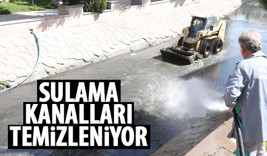 Gölbaşı'nda sulama kanalları temizleniyor