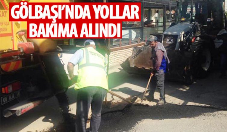 Gölbaşı'nda yollarda bakım onarım çalışması