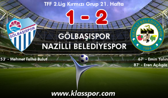 GÖLBAŞISPOR 1 - NAZİLLİ BELEDİYESPOR 2