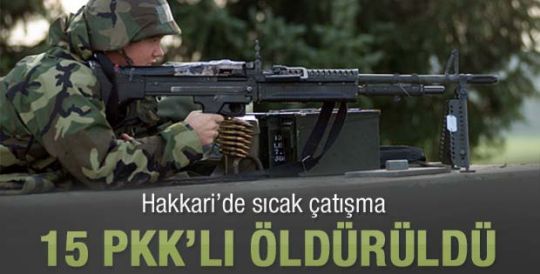 Hakkari'de 15 PKK'lı öldürüldü