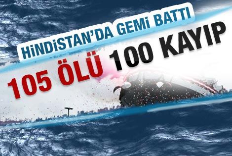 Hindistan'da gemi battı