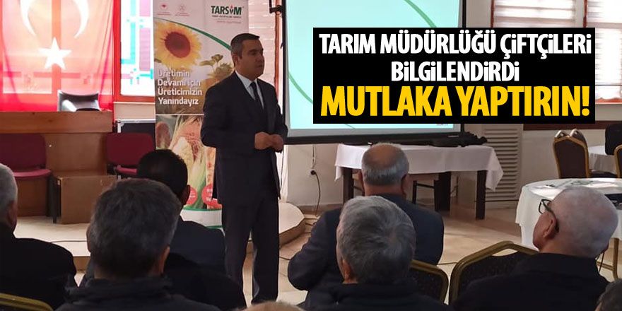 İlçe Tarım'dan çiftçilere sigorta uyarısı